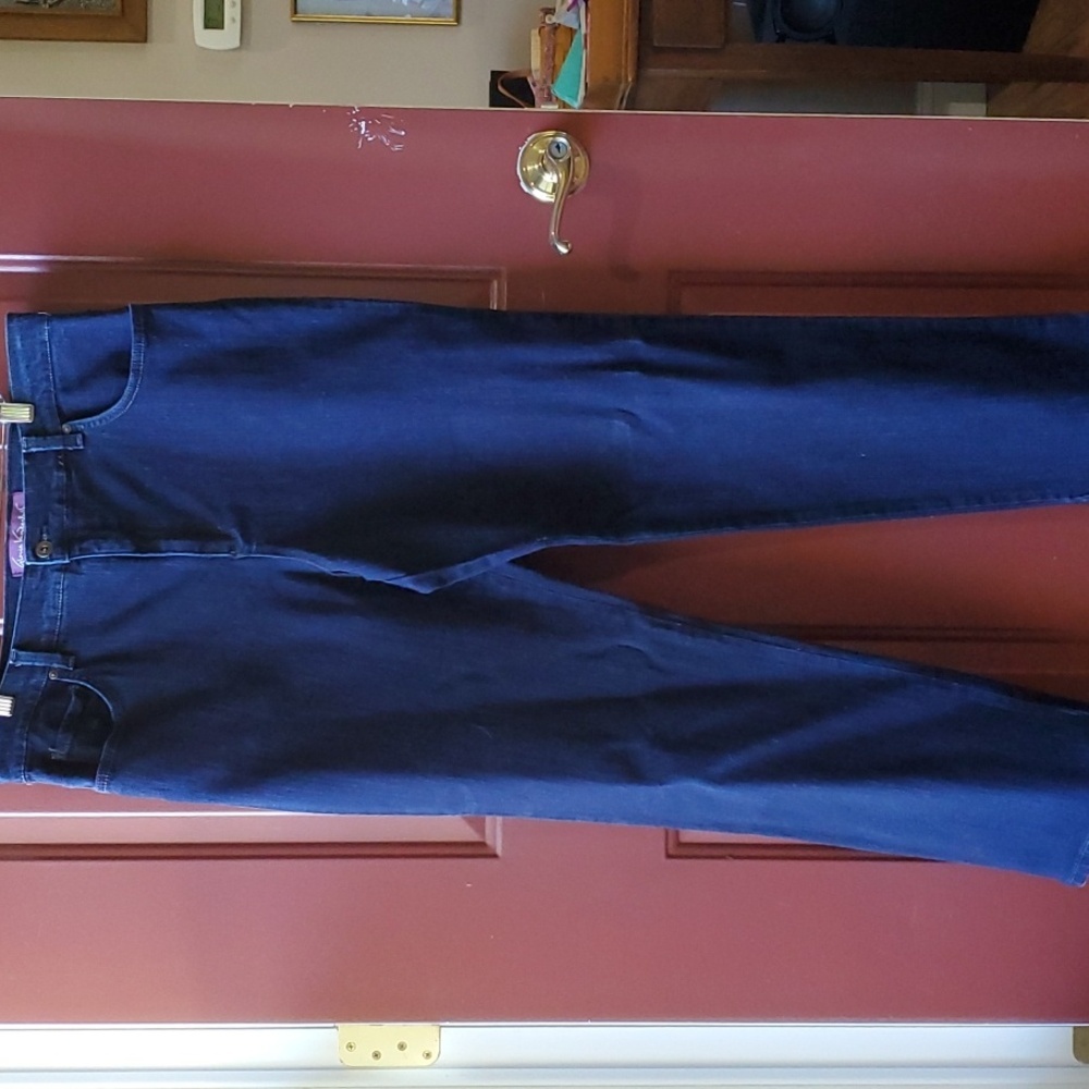 Gloria Vanderbilt AMANDA  Dark Blue Straight Jeans SIZE 16 Inseam 31